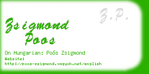 zsigmond poos business card